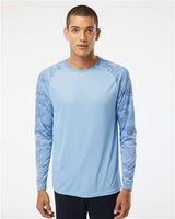 Paragon Unisex Cayman Performance Camo Colorblocked Long Sleeve T-Shirt - Paragon 216 Blue Mist XS Long Sleeve T-Shirts