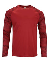 Paragon Unisex Cayman Performance Camo Colorblocked Long Sleeve T-Shirt - Paragon 216 Red XS Long Sleeve T-Shirts