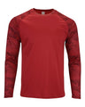 Paragon Unisex Cayman Performance Camo Colorblocked Long Sleeve T-Shirt - Paragon 216 Red XS Long Sleeve T-Shirts