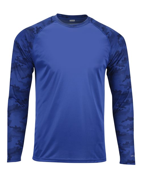 Paragon Unisex Cayman Performance Camo Colorblocked Long Sleeve T-Shirt - Paragon 216 Royal XS Long Sleeve T-Shirts