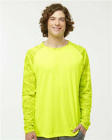 Paragon Unisex Cayman Performance Camo Colorblocked Long Sleeve T-Shirt - Paragon 216 Safety Green XS Long Sleeve T-Shirts