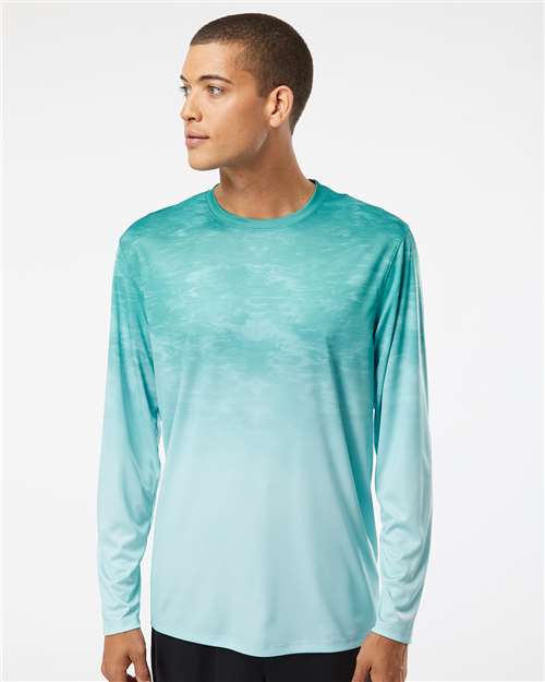 Paragon Unisex Montauk Oceanic Fade Performance Long Sleeve T-Shirt - Paragon 229 Aqua Fade XS Long Sleeve T-Shirts