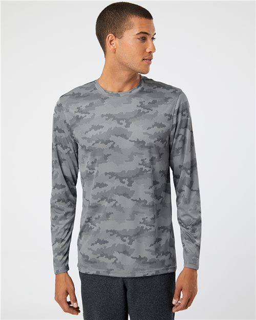 Paragon Unisex Pompano Performance Camo Long Sleeve T-Shirt - Paragon 217 Aluminum XS Long Sleeve T-Shirts