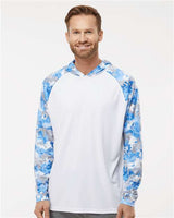 Paragon Unisex Tortuga Extreme Performance Hooded T-Shirt - Paragon 240 White/ Blue Mist Camo XS Short Sleeve T-Shirts