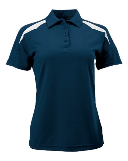Paragon Women's Contrast Insert Mesh Polo - Paragon 106 Navy/ White XS