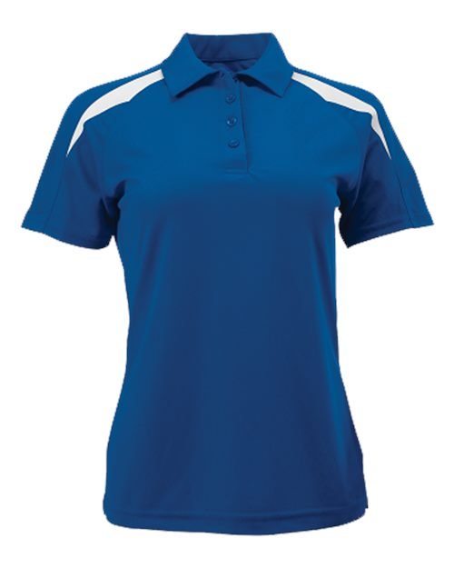 Paragon Women's Contrast Insert Mesh Polo - Paragon 106 Royal/ White XS