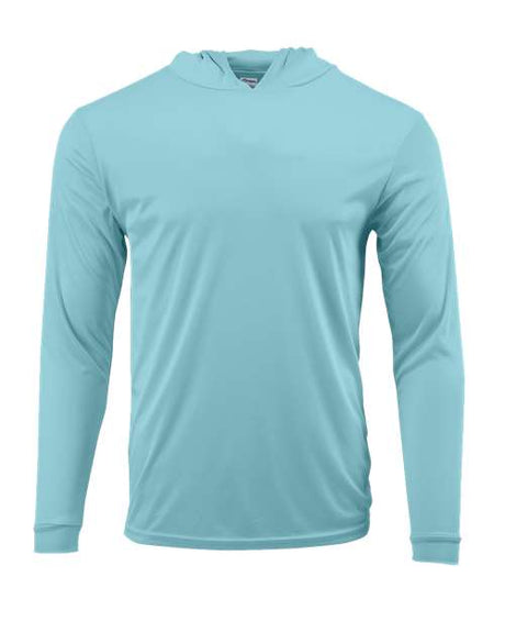 Paragon Youth Bahama Performance Hooded Long Sleeve T-Shirt - Paragon 221Y Aqua Blue S Long Sleeve T-Shirts