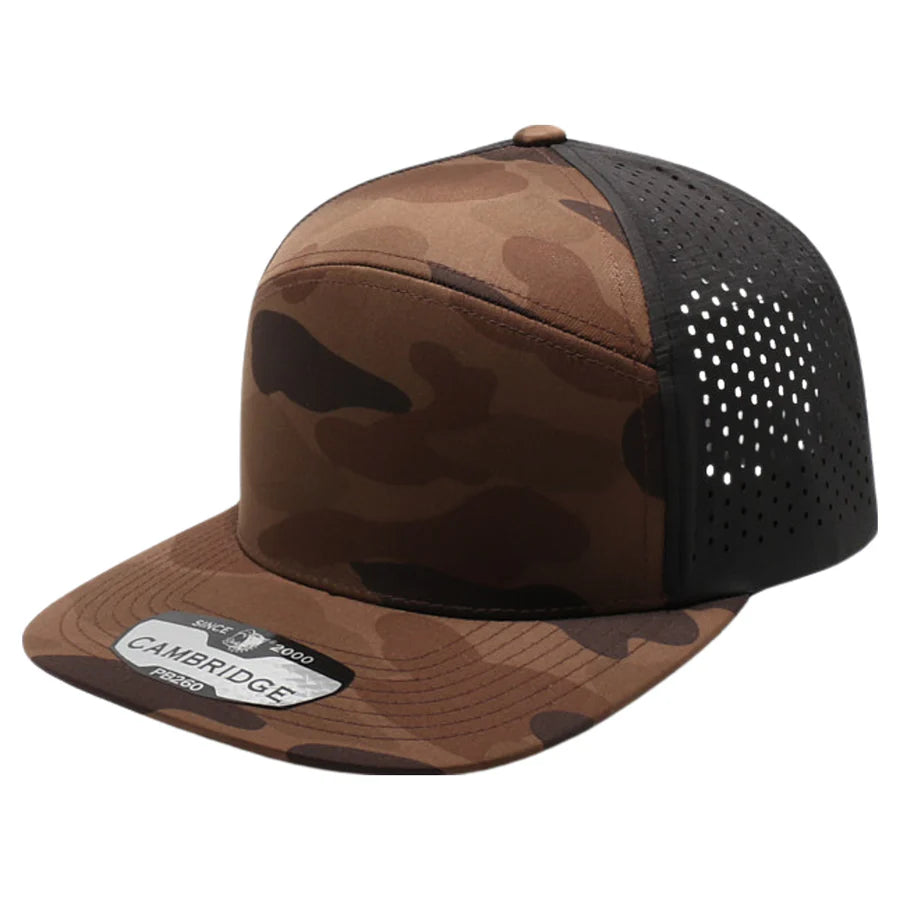 Pit Bull - PB260 - Shiny Camo Camper Perforated Hat | 7-Panel Perforated Camo Caps