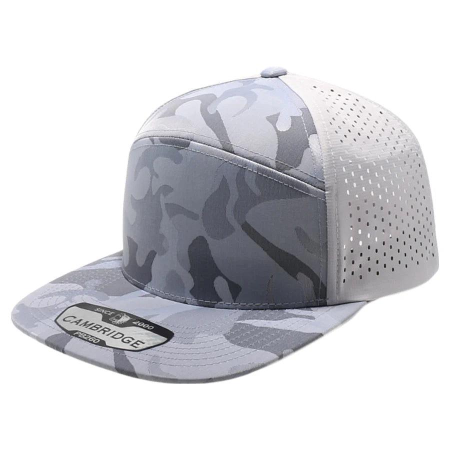 Pit Bull - PB260 - Shiny Camo Camper Perforated Hat | 7-Panel Perforated Camo Caps