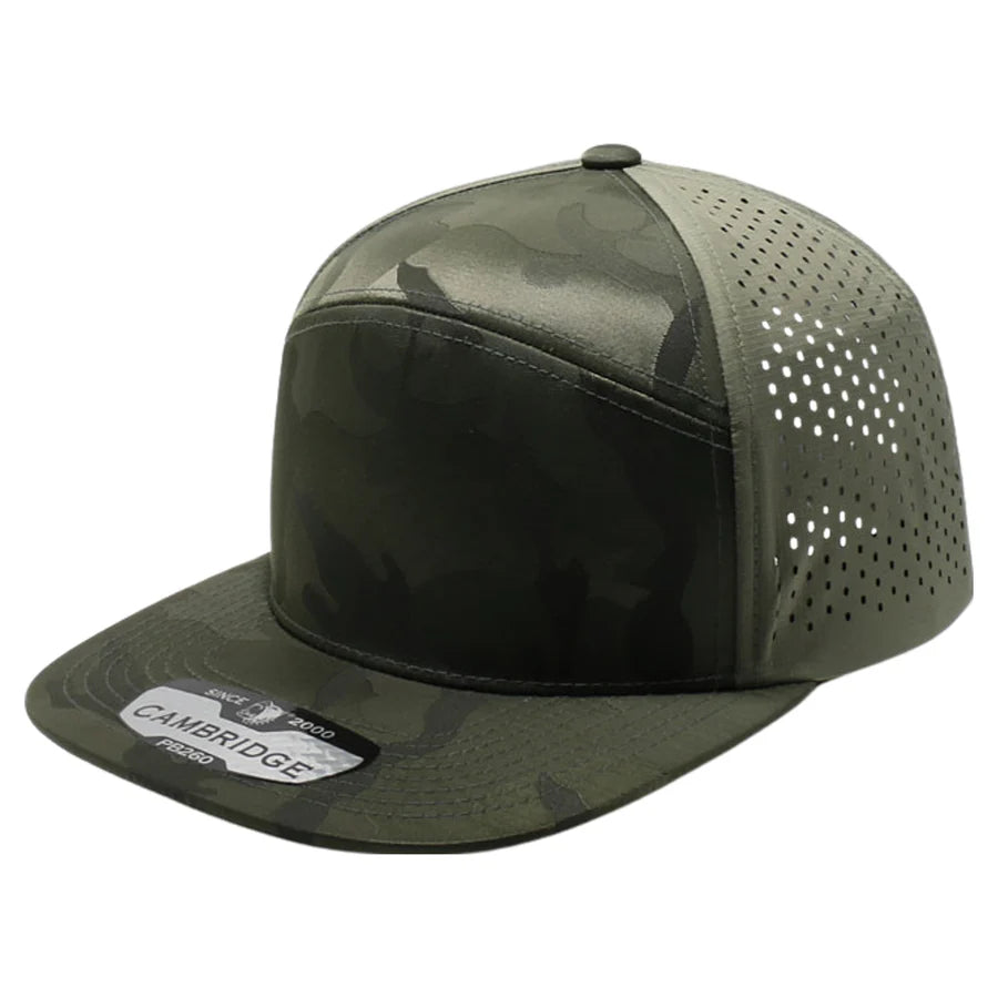 Pit Bull - PB260 - Shiny Camo Camper Perforated Hat | 7-Panel Perforated Camo Caps