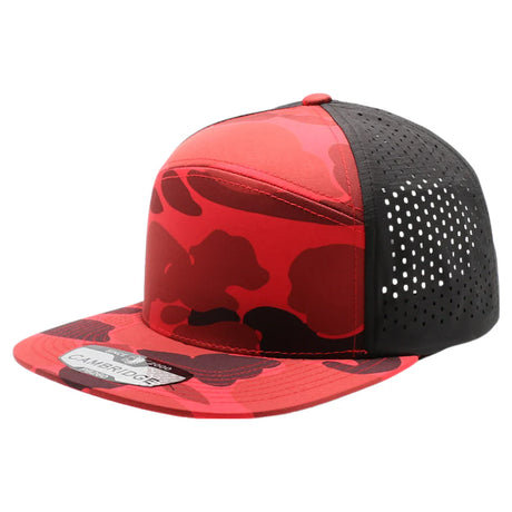 Pit Bull - PB260 - Shiny Camo Camper Perforated Hat | 7-Panel Perforated Camo Caps