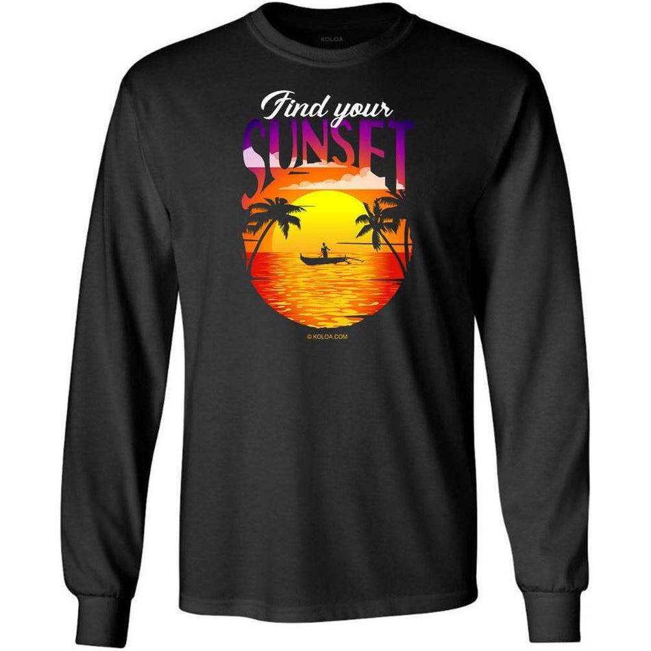 Koloa Surf Co. Find Your Sunset Outrigger Heavyweight Long Sleeve T-Shirt Koloa Surf Company Men's Shirts