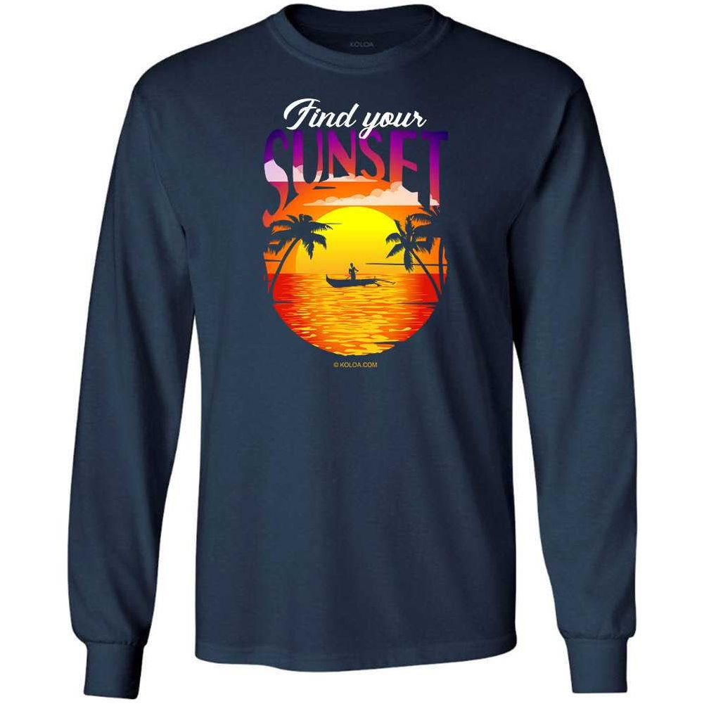 Koloa Surf Co. Find Your Sunset Outrigger Heavyweight Long Sleeve T-Shirt Koloa Surf Company Men's Shirts