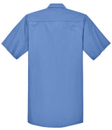 Men's Short Sleeve Striped Industrial Work Shirt