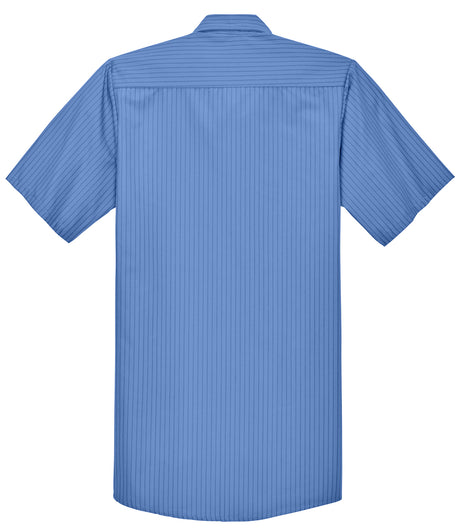 Men's Short Sleeve Striped Industrial Work Shirt