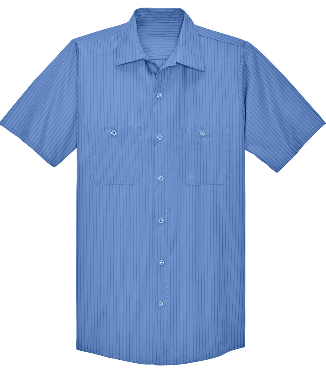 Men's Short Sleeve Striped Industrial Work Shirt