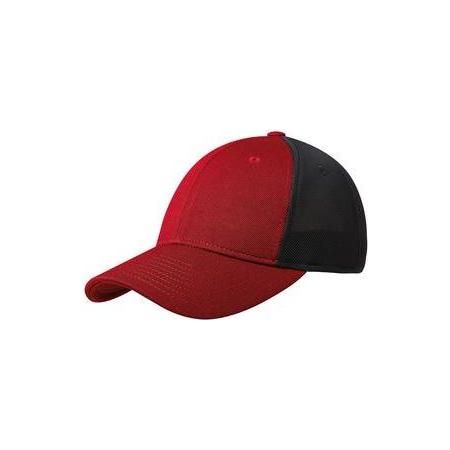 Pique Mesh Cap Small/Medium True Red/Black Hats