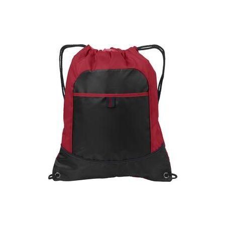 Pocket Cinch Pack True Red/ Black Drawstring Bags