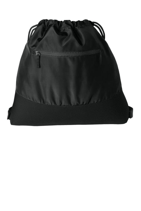 Port Authority ® Agility Mesh Pocket Cinch BG619 - Port Authority BG619 Deep Black OSFA Drawstring Bags