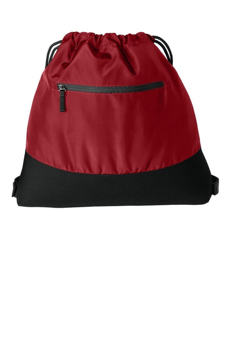 Port Authority ® Agility Mesh Pocket Cinch BG619 - Port Authority BG619 Rich Red OSFA Drawstring Bags