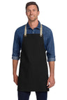 Port Authority ® Canvas Full - Length Two - Pocket Apron A815 - Port Authority A815 Black/ Stone OSFA Aprons