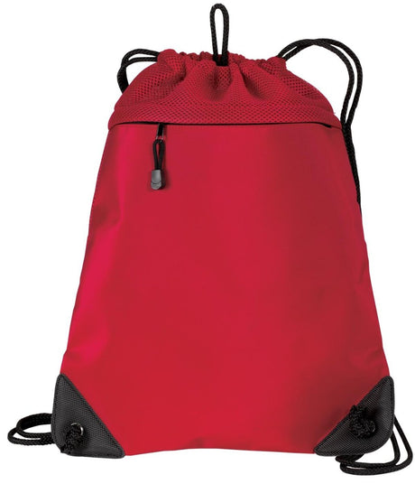 Port Authority ® - Cinch Pack with Mesh Trim. BG810 - Port Authority BG810 Chili Red OSFA Drawstring Bags