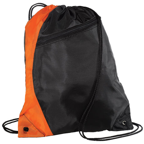 Port Authority ® - Colorblock Cinch Pack. BG80 - Port Authority BG80 Orange/ Black OSFA Drawstring Bags