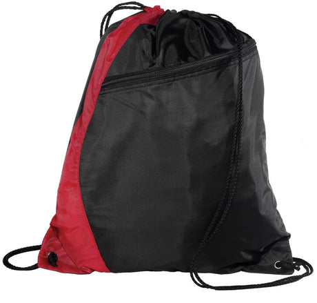 Port Authority ® - Colorblock Cinch Pack. BG80 - Port Authority BG80 Red/ Black OSFA Drawstring Bags