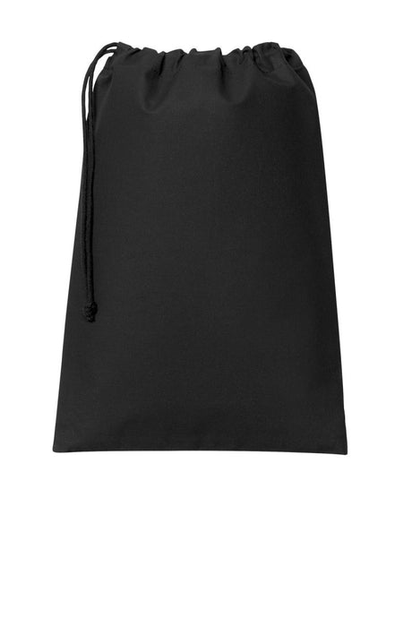 Port Authority ® Core Cotton Drawstring Bag BG0350 - Port Authority BG0350 Deep Black OSFA Drawstring Bags