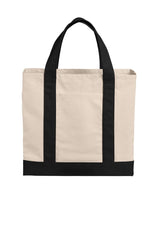 Port Authority ® Cotton Canvas Two - Tone Tote BG429 - Port Authority BG429 Natural/ Deep Black OSFA Tote Bags