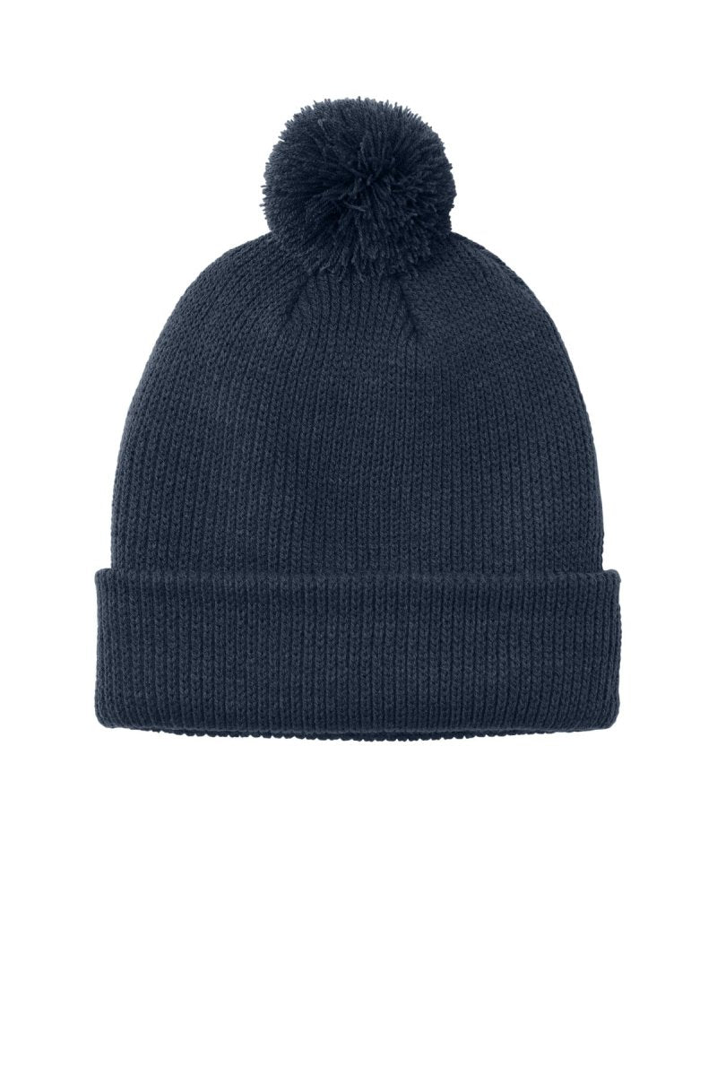 Port Authority ® Cozy Pom Beanie C978 - Port Authority C978 River Blue Navy OSFA Beanies