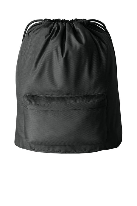Port Authority ® Diamond Pocket Cinch BG637 - Port Authority BG637 Deep Black OSFA Drawstring Bags