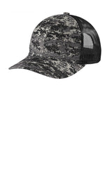 Port Authority ® Digi Camo Snapback Trucker Cap C114 - Port Authority C114 Black Digi/ Black OSFA Hats