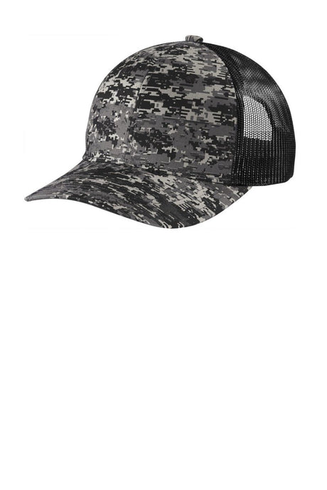 Port Authority ® Digi Camo Snapback Trucker Cap C114 - Port Authority C114 Black Digi/ Black OSFA Hats