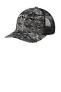 Port Authority ® Digi Camo Snapback Trucker Cap C114 - Port Authority C114 Black Digi/ Black OSFA Hats