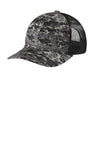 Port Authority ® Digi Camo Snapback Trucker Cap C114 - Port Authority C114 Black Digi/ Black OSFA Hats