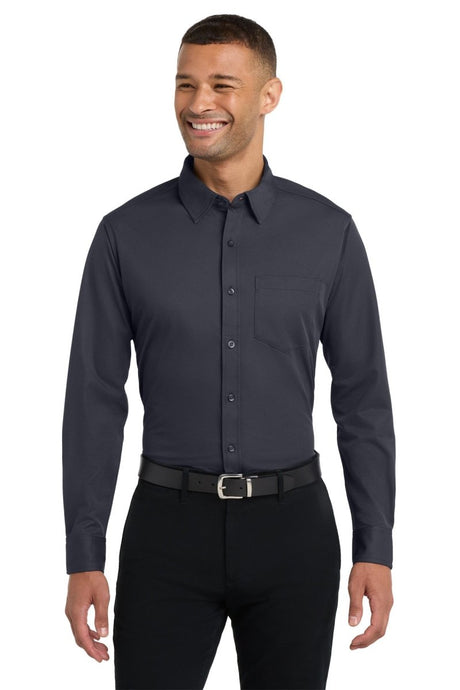 Port Authority ® Dimension Knit Dress Shirt. K570 - Port Authority K570 Battleship Grey XS Polos/Knits