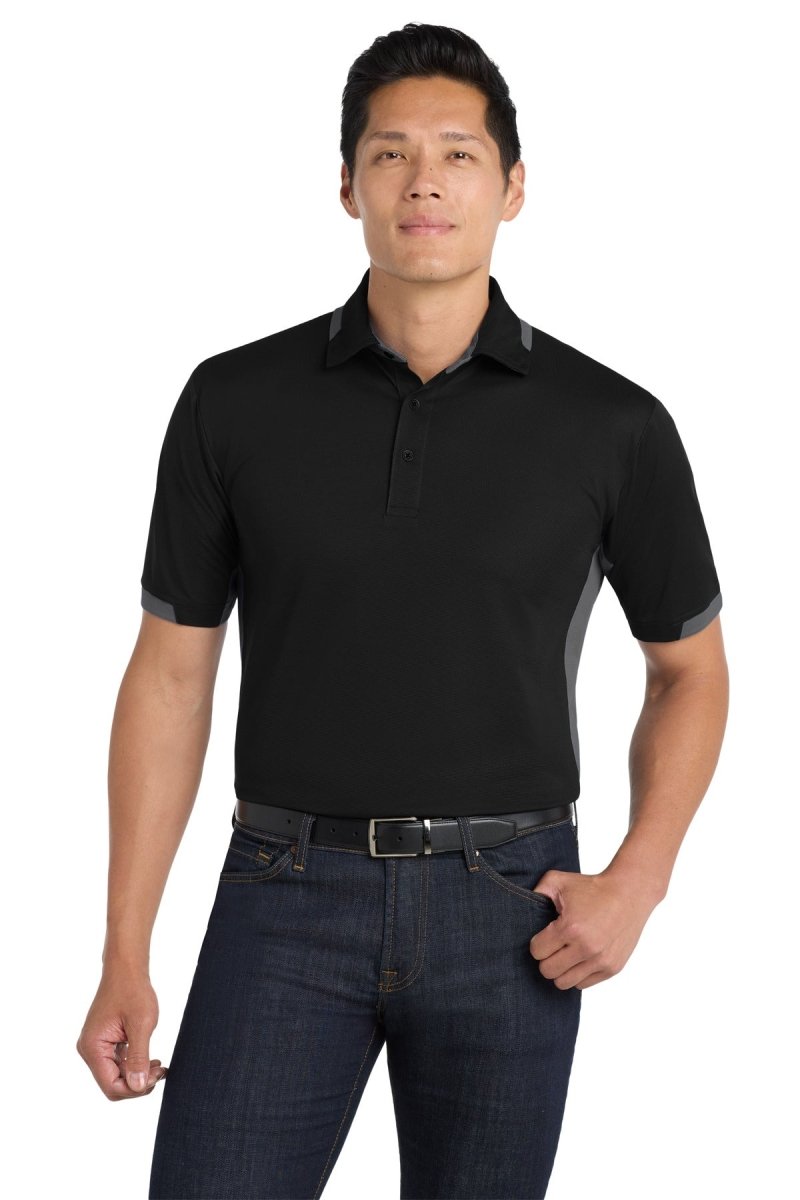 Port Authority ® Dry Zone ® Colorblock Ottoman Polo. K524 - Port Authority K524 Black/ Iron Grey XS Polos/Knits