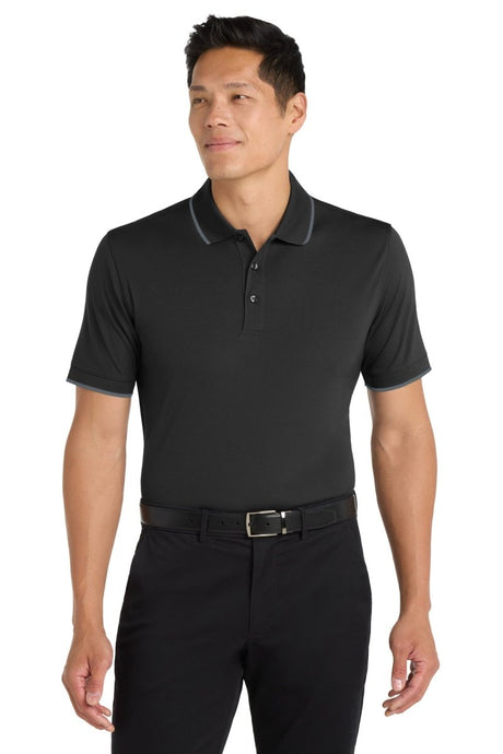 Port Authority ® Dry Zone ® UV Micro - Mesh Tipped Polo. K111 - Port Authority K111 Deep Black/ Graphite XS Polos/Knits