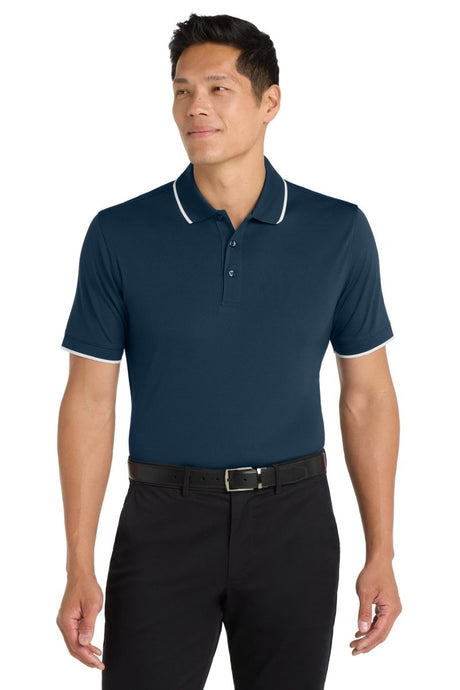 Port Authority ® Dry Zone ® UV Micro - Mesh Tipped Polo. K111 - Port Authority K111 River Blue Navy/ White XS Polos/Knits