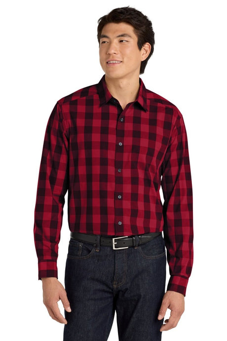 Port Authority ® Everyday Plaid Shirt. W670 - Port Authority W670 Rich Red XS Woven Shirts