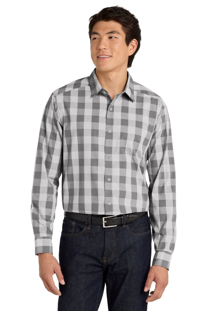 Port Authority ® Everyday Plaid Shirt. W670 - Port Authority W670 Shadow Grey XS Woven Shirts