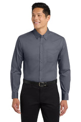 Port Authority ® Extended Size Long Sleeve Easy Care Shirt S608ES - Port Authority S608ES Steel Grey/ Light Stone 10XL Woven Shirts
