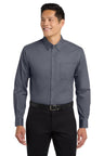 Port Authority ® Extended Size Long Sleeve Easy Care Shirt S608ES - Port Authority S608ES Steel Grey/ Light Stone 10XL Woven Shirts