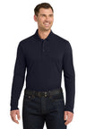 Port Authority ® EZCotton ® Long Sleeve Polo. K8000LS - Port Authority K8000LS Navy XS Polos/Knits