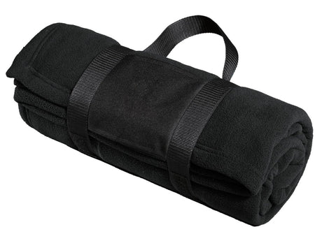 Port Authority ® Fleece Blanket with Carrying Strap. BP20 - Port Authority BP20 Black OSFA Accessories