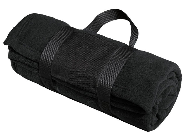 Port Authority ® Fleece Blanket with Carrying Strap. BP20 - Port Authority BP20 Black OSFA Accessories