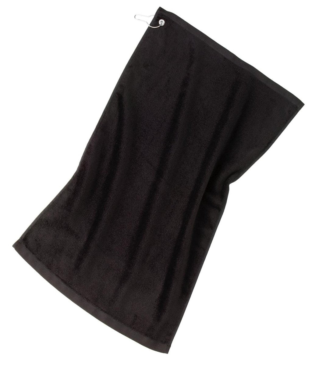 Port Authority ® Grommeted Golf Towel. TW51 - Port Authority TW51 Black OSFA Classic Towels
