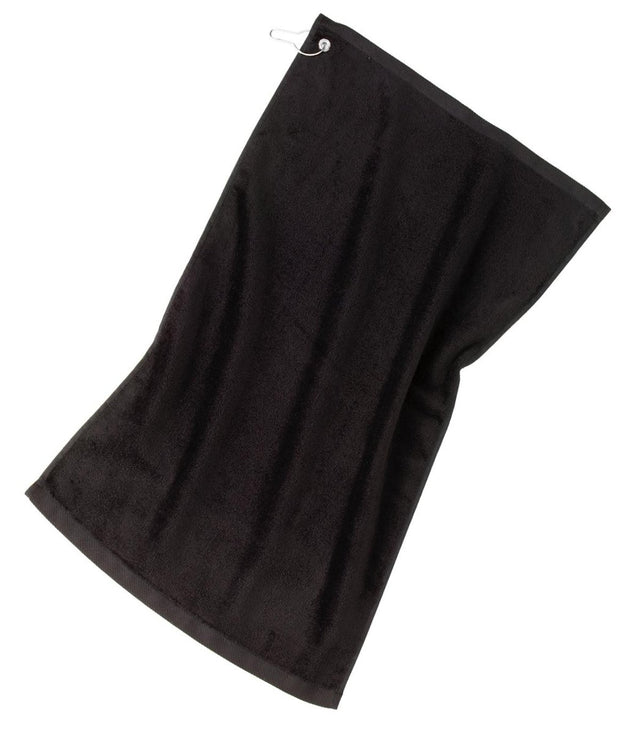 Port Authority ® Grommeted Golf Towel. TW51 - Port Authority TW51 Black OSFA Classic Towels