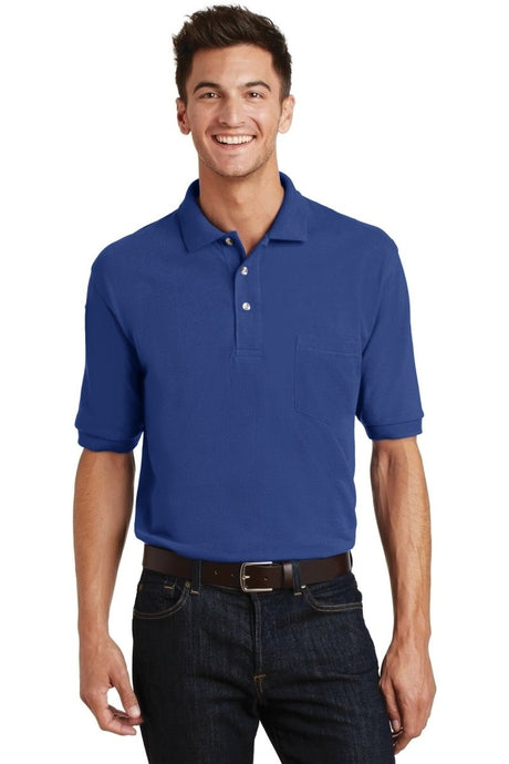 Port Authority ® Heavyweight Cotton Pique Polo with Pocket. K420P - Port Authority K420P Royal XS Polos/Knits